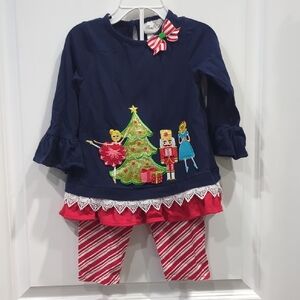 Rare Editions Navy and Red Holiday Costume Set